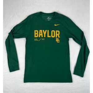 Nike Baylor Bears Long Sleeve Dri-Fit Tee Green Yellow Men's Size S